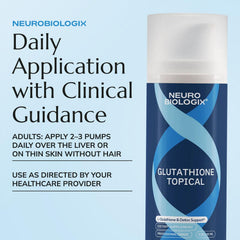 Absorption shot of Neurobiologix Glutathione Topical Cream into skin.