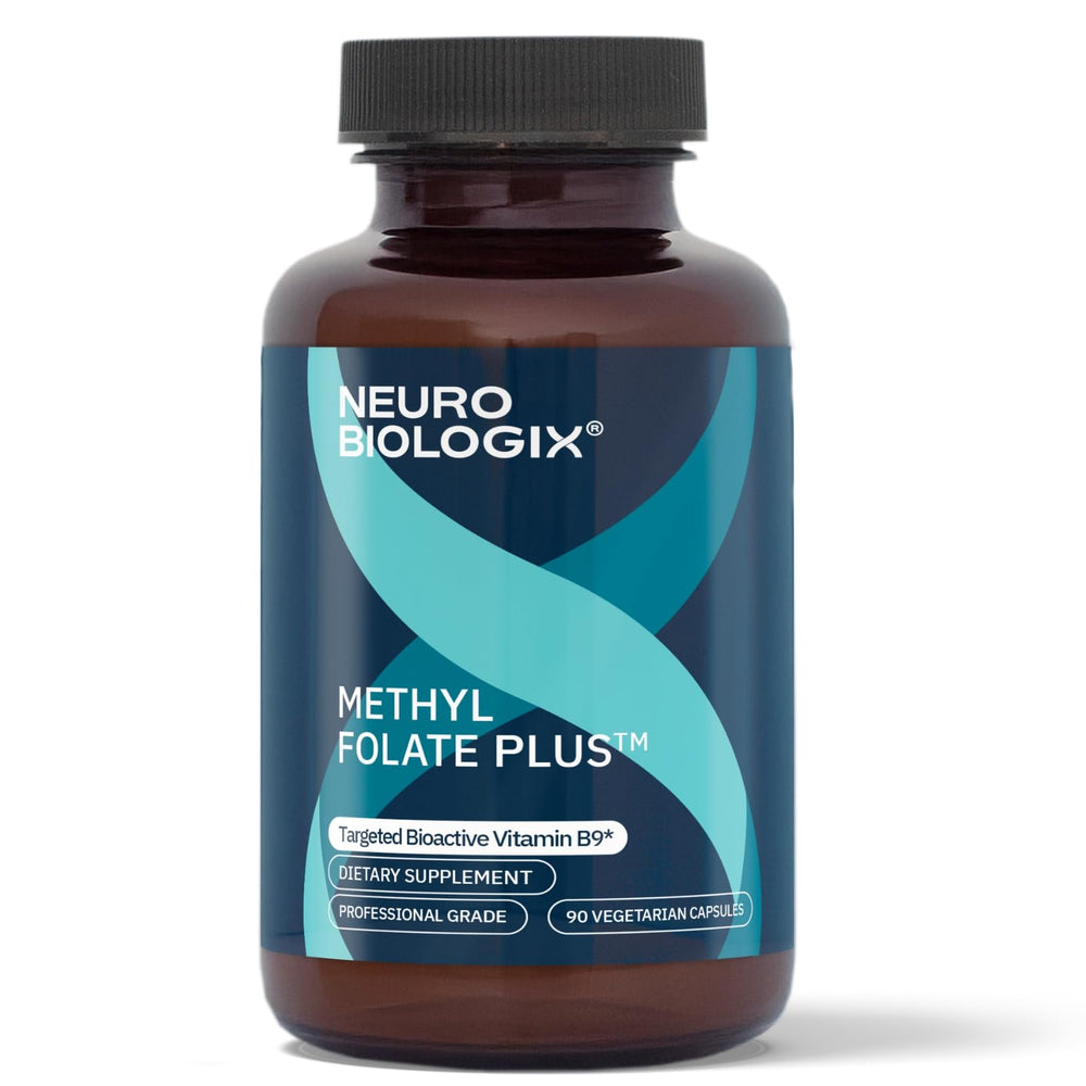Neurobiologix Methyl Folate Plus bottle front view for daily energy support