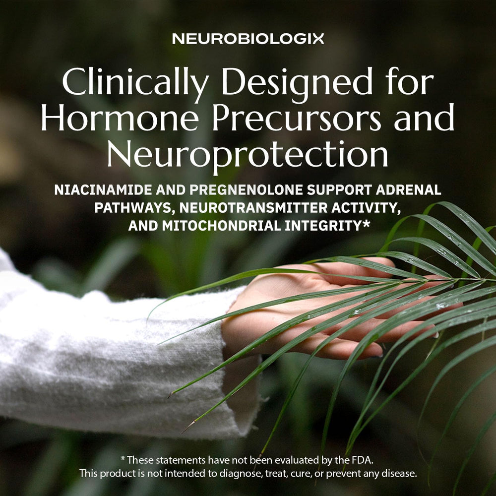 Niacinamide and pregnenolone ingredients highlighted for balanced wellness