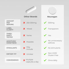 Neurogan NMN bottle beside a clock, implying steady energy without caffeine.