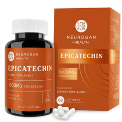 Neurogan Potent Epicatechin bottle showing capsules; supports nitric oxide pathways for better training flow.