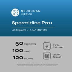Neurogan Spermidine Pro label detail emphasizes purity and quality for informed choices