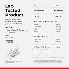 Neurogan Urolithin A powder on a kitchen counter for a convenient daily routine