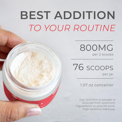 Neurogan Urolithin A powder with pomegranate extract label details and purity