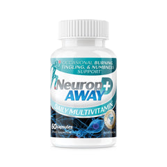 NeuropAWAY Multivitamin label detail showing proven ingredients for healthy metabolism