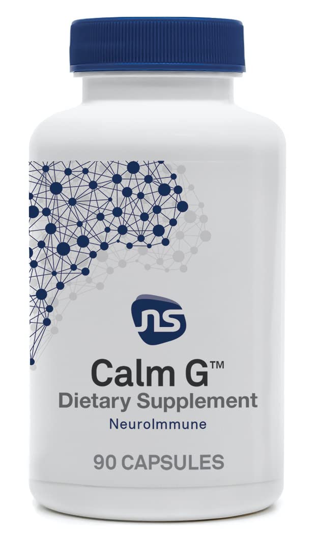 NeuroScience Calm G bottle front showing immune support and calm benefits.