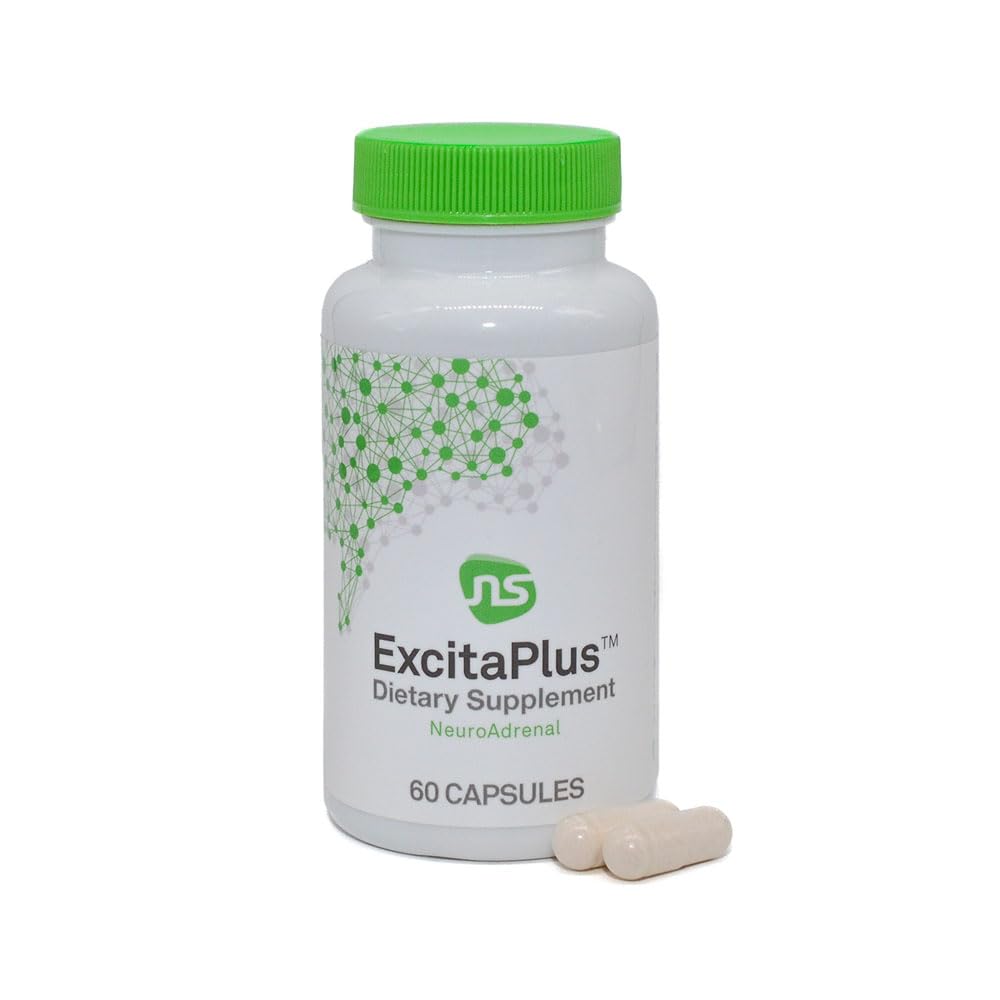 NeuroScience ExcitaPlus bottle front for adrenal support and energy.