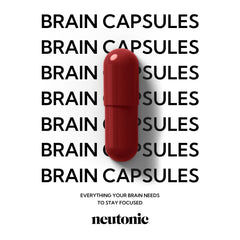 Neutonic nootropic capsules on desk suggest a productive study session