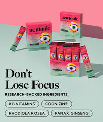 Neutonic Watermelon Mint stick-pack back displays ingredients and benefits.