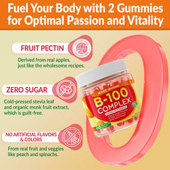 NEVISS B100 Complex Gummies bottle top close-up seal freshness