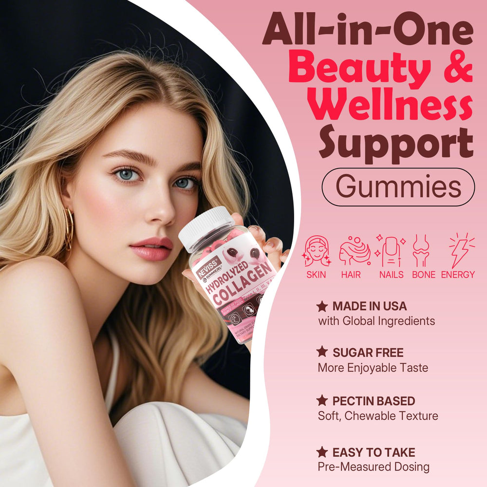 NEVISS multi-type collagen gummies display types I through X
