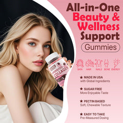 NEVISS multi-type collagen gummies display types I through X