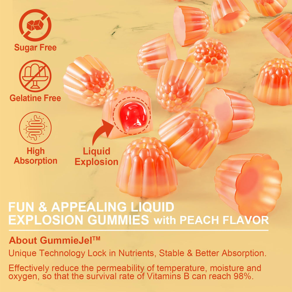 NEVISS D3+K2 peach-flavor gummies ideal for daily bone and immune support.