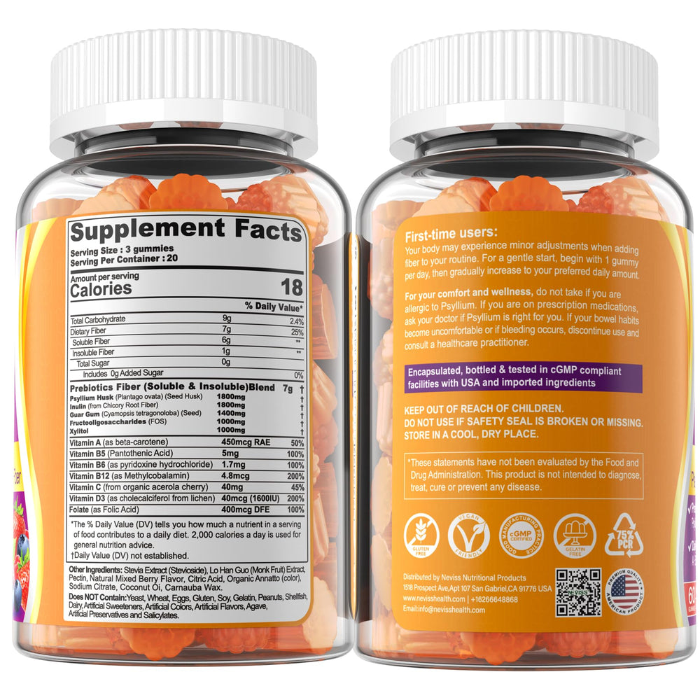 NEVISS gummies featuring sugar-free sweeteners for tasty, guilt-free snack.