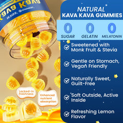 NEVISS Kava Kava Gummies vegan certification badge highlights plant-based relief.