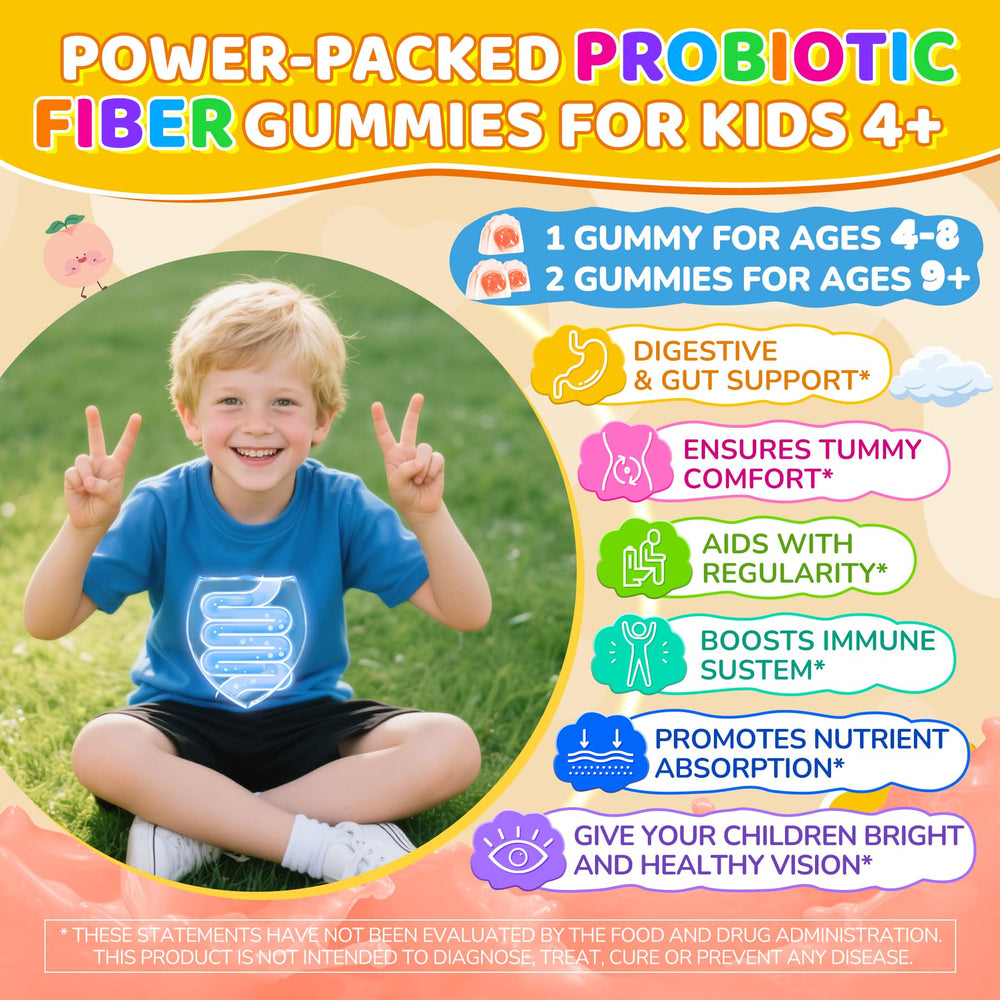 NEVISS Kids Probiotic Gummies closeup shows vibrant colors and chewy texture