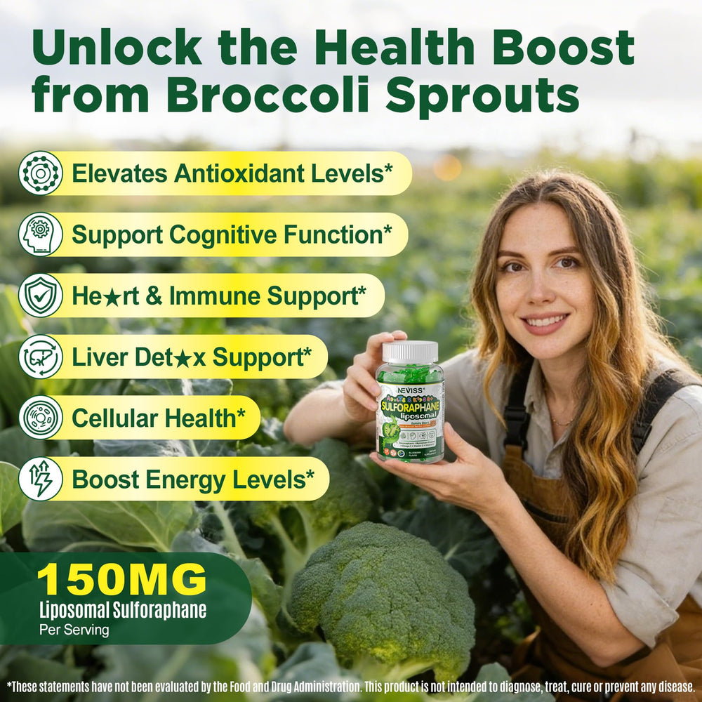 Neviss liposomal sulforaphane gummies kids serving supports daily antioxidant routine