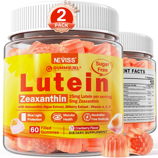 NEVISS lutein-zeaxanthin gummies bottle for daily eye support