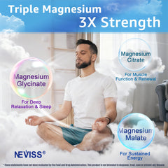 Close-up of NEVISS ingredient label highlighting magnesium and B vitamins.