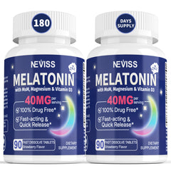 NEVISS Melatonin 40mg fast-dissolve tablet for quick sleep support