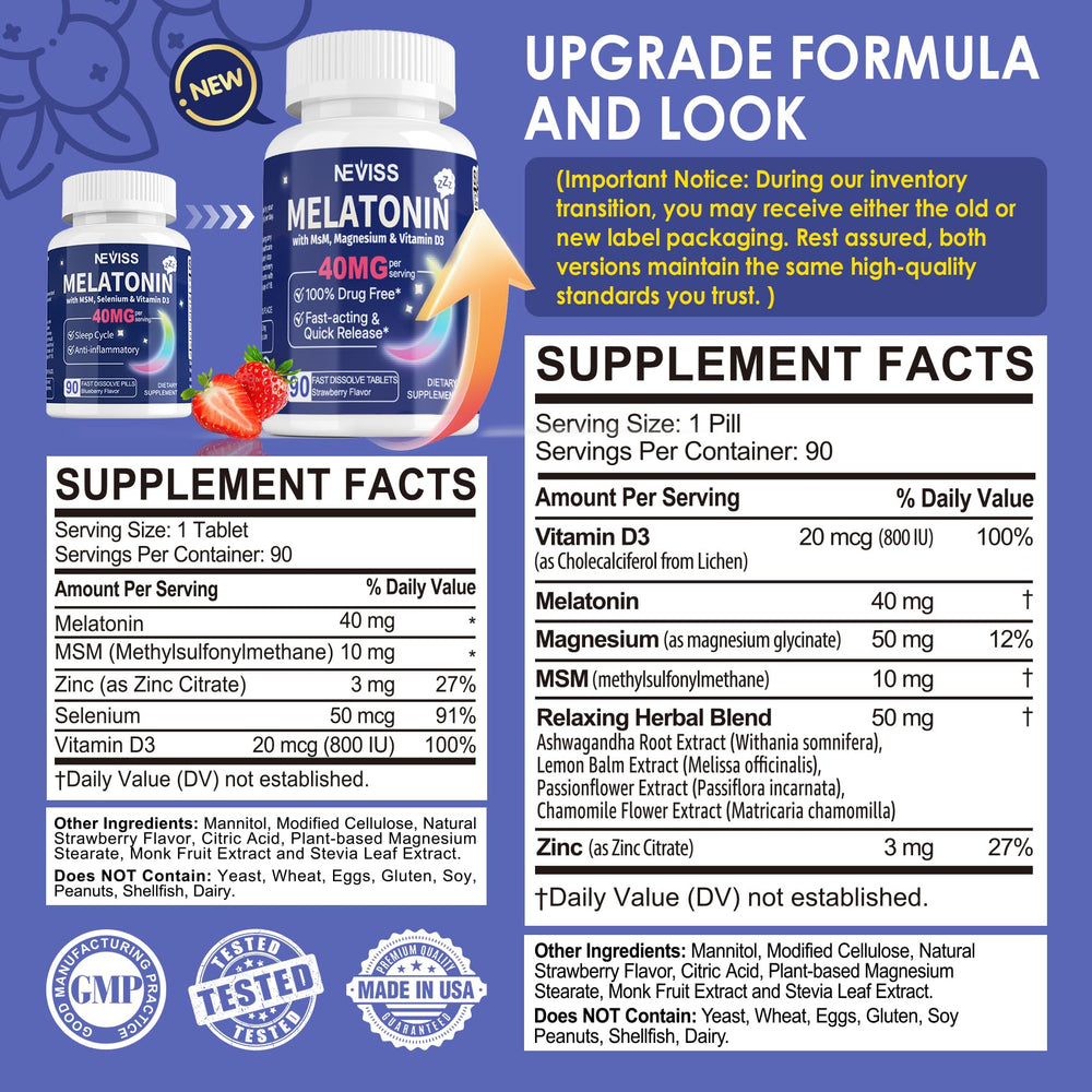 NEVISS melatonin chewable strawberry flavor for convenient bedtime use