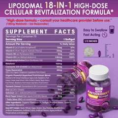 NEVISS Melatonin 100mg CoQ10 Turmeric Softgels for mitochondrial energy and vitality