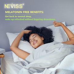 NEVISS gummies back packaging lists vegan, non-GMO features for clean wellness.