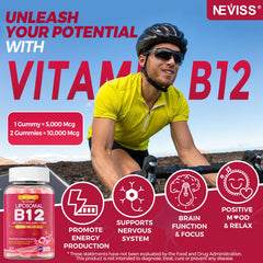 NEVISS Methyl B12 Gummies texture close-up highlighting berry flavor