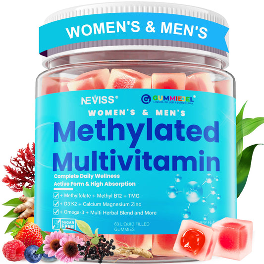 NEVISS methylated multivitamin gummies bottle for daily wellness