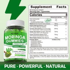 NEVISS Moringa Gummies with 10B probiotics for gut balance