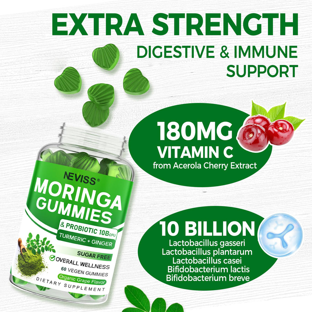 NEVISS Moringa Gummies vegan and sugar-free daily supplement