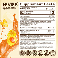 NEVISS Turmeric Gummies liquid-center cross-section showing enhanced absorption potential
