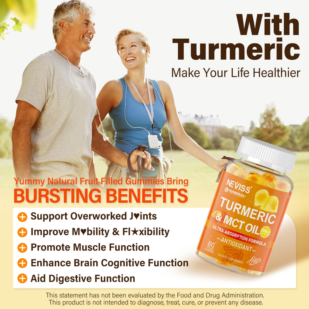 NEVISS Turmeric Gummies mango-flavor swatch showing enjoyable taste option