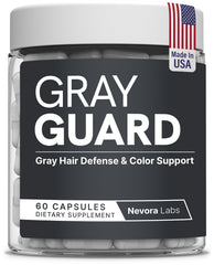 Nevora Labs Gray Guard capsules in bottle for daily pigment support.