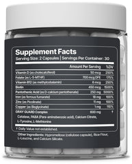 Nevora Labs Gray Guard ingredients chart highlighting catalase and nutrients.