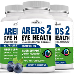 NEW AGE AREDS 2 eye vitamins bottle front for daily eye support