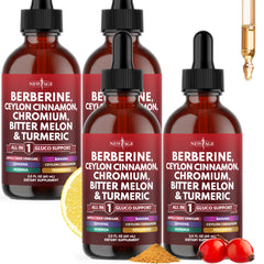 NEW AGE Berberine Cinnamon drops bottle for easy daily mixing with water.