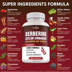 NEW AGE berberine HCL plus cinnamon capsules ready for daily immune-support routines.