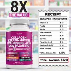Inner packaging showing 90-count New Age Collagen Pills and 2-pack option.