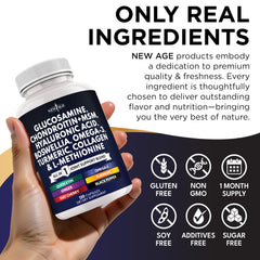 NEW AGE Daily wellness packaging graphic communicates all-in-one product concept