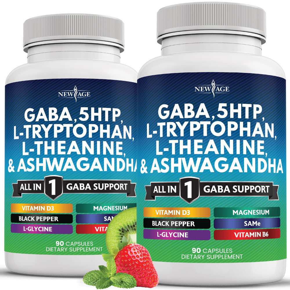 New Age GABA All-in-1 bottle for daily relaxation support.