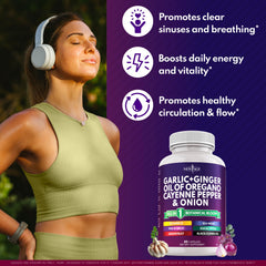 NEW AGE Garlic plus Ginger capsules closeup for daily use