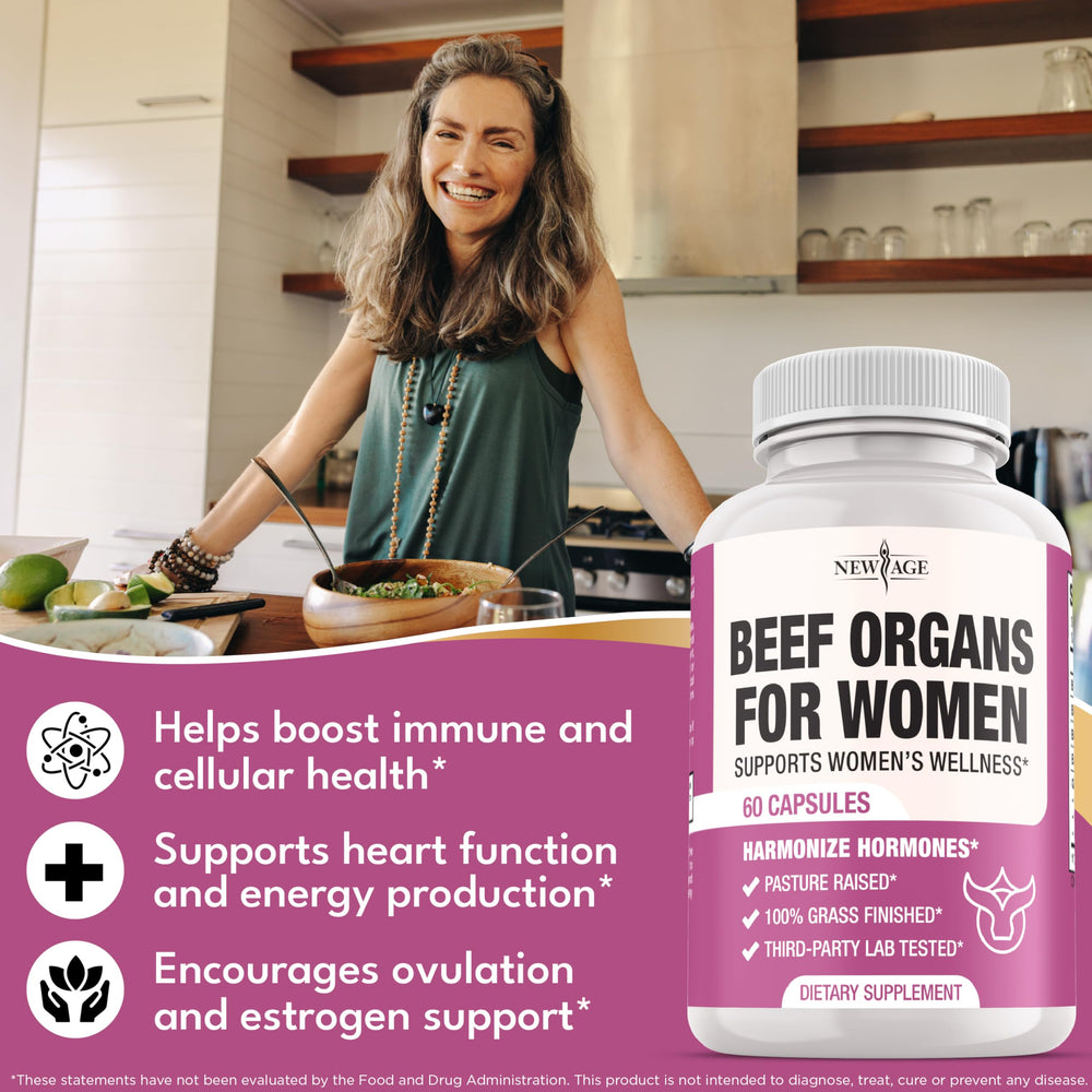 NEW AGE grass-fed beef heart capsules with premium organ nutrition