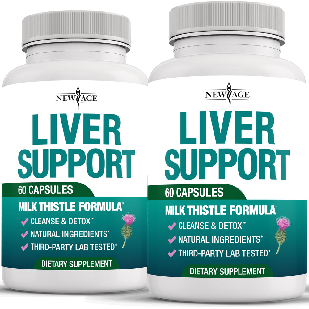 NEW AGE liver cleanse bottle front highlighting comprehensive liver support formula