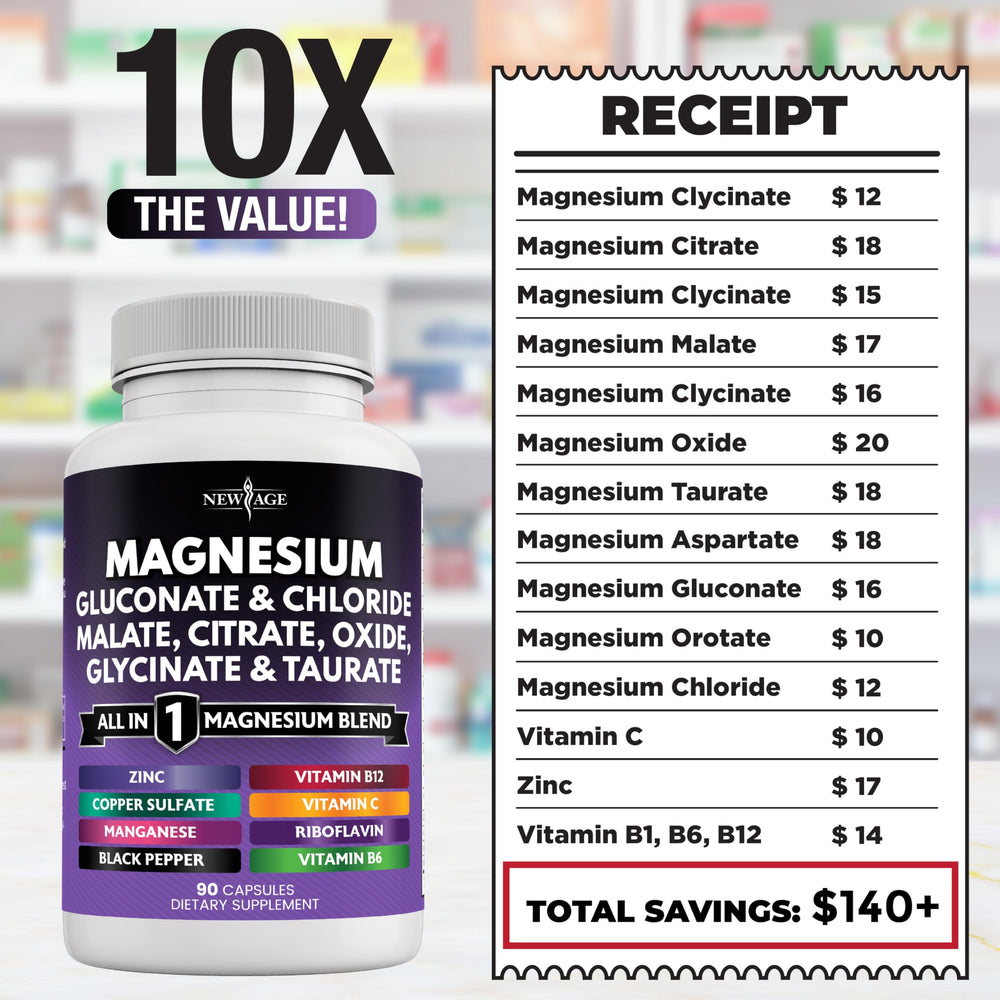 New Age Magnesium bottle in hand for daily use
