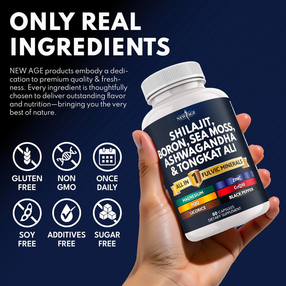 NEW AGE Mineral blend with boron and magnesium for daily wellness.