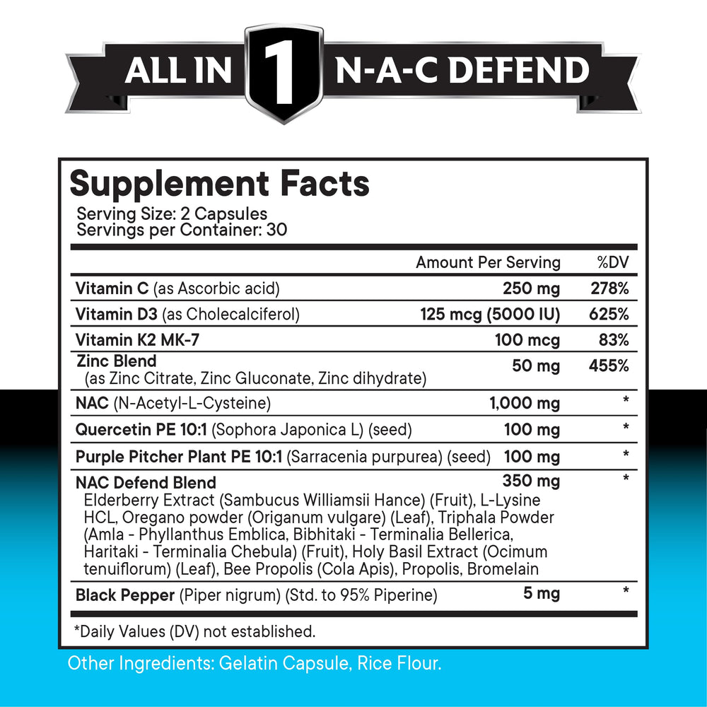 Capsules pouring from NEW AGE NAC bottle showing convenient daily dosage.