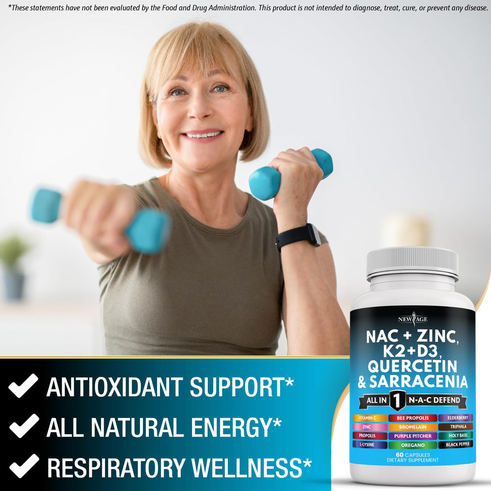 Close-up of Triphala and herbal blends in NEW AGE NAC formula.
