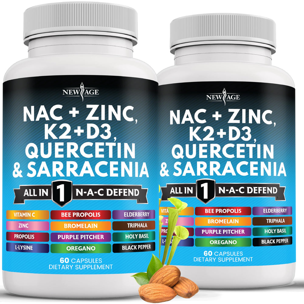 NEW AGE NAC supplement bottle with capsules for daily wellness.