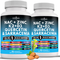 NEW AGE NAC supplement bottle with capsules for daily wellness.